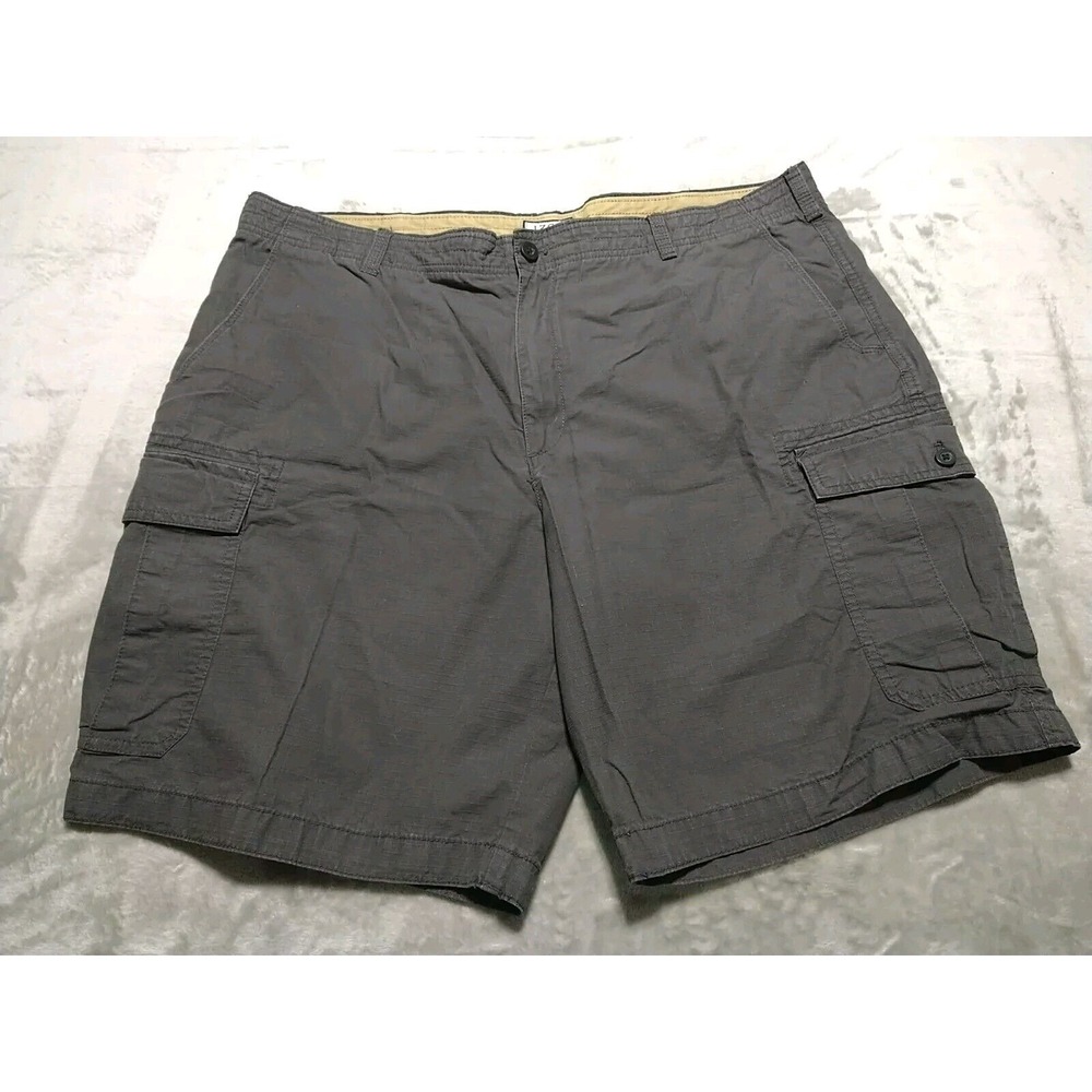 IZOD Cargo Shorts Men W42 L10 Dark Gray Outdoor Hiking Comfort Ripstop Durable‎